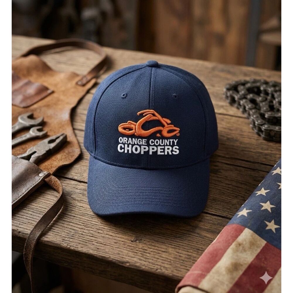 Orange County Choppers Baseball Cap Black Strapback hat OCC Motorcycle Vintage